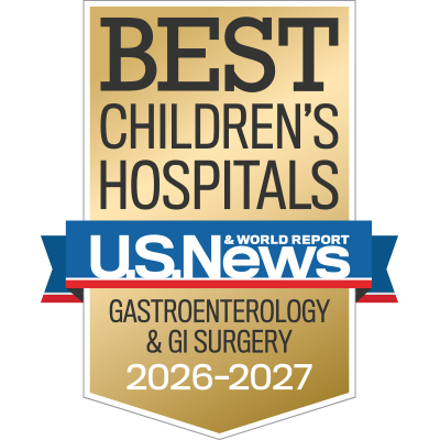 U.S. News & World Report Best Children's Hospitals Gastroenterology & GI Surgery 2026-27 badge