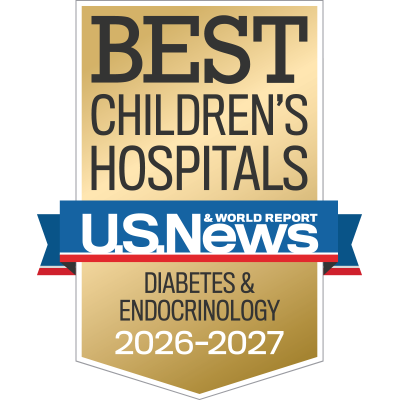 U.S. News & World Report Best Children's Hospitals Diabetes & Endocrinology 2026-27 badge
