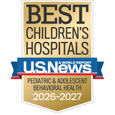 U.S. News & World Report Best Children's Hospitals Pediatric Adolescent Behavioral Health 2026-27 badge