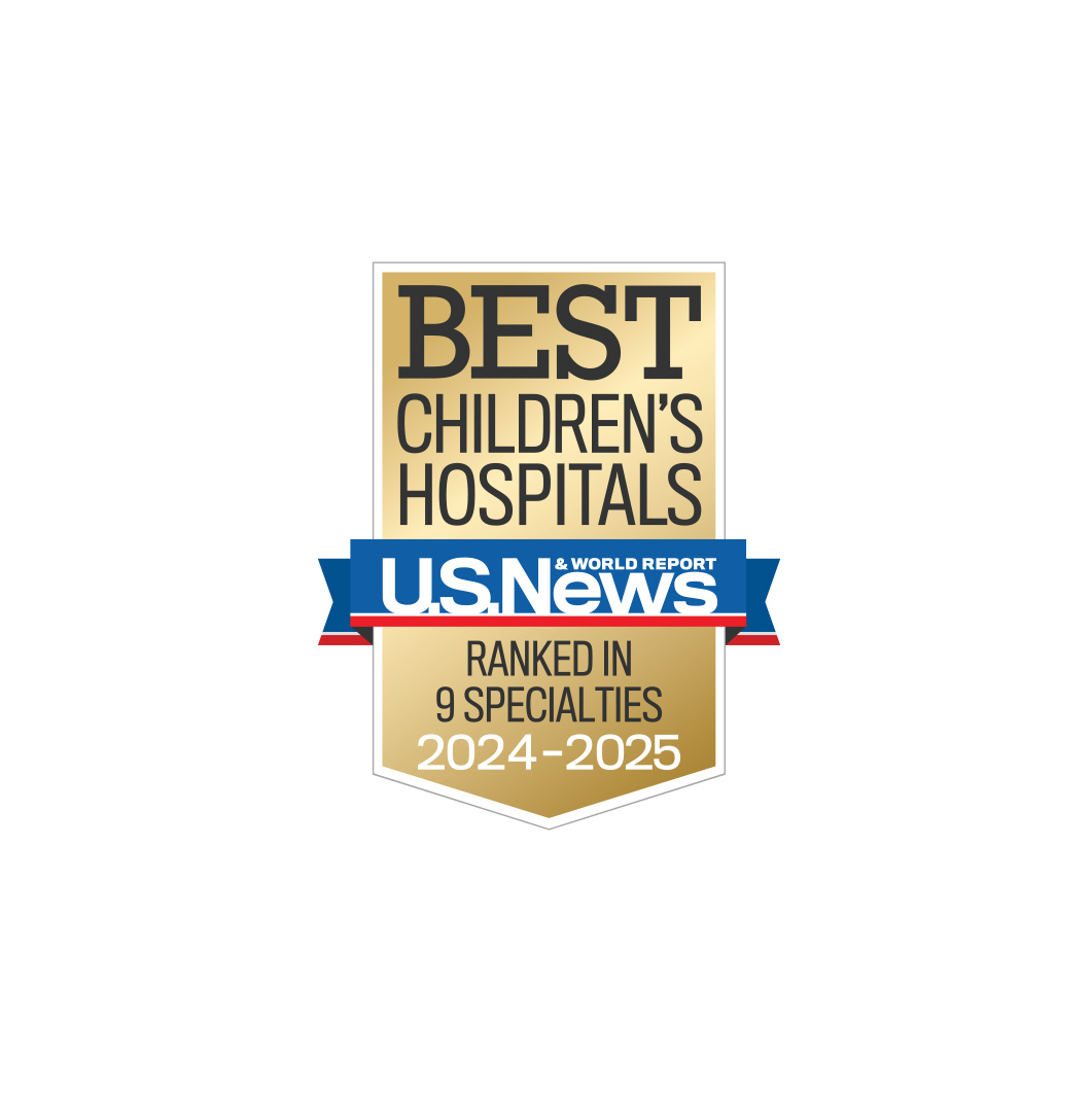 U.S. News & World Report Best Children's Hospitals 2024-25 badge U.S. News & World Report Best Children's Hospitals 2024-25 badge