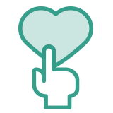 Icono de dedo con corazón 
