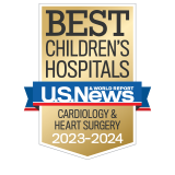 U.S. News & World Report Best Children's Hospitals Cardiology & Heart Surgery 2023-24 badge