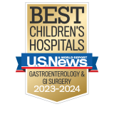 U.S. News & World Report Best Children's Hospitals Gastroenterology & GI Surgery badge