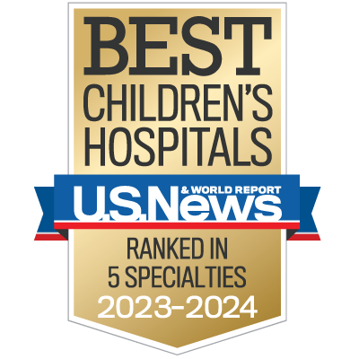 Badge from U.S. News & World Report recognizing Best Children's Hospitals