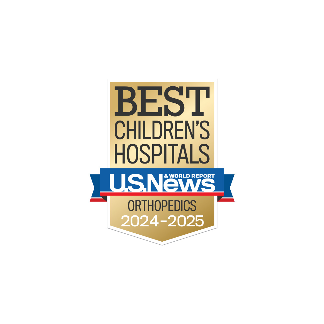 U.S. News & World Report Best Children's Hospitals Orthopedics 2024-25 badge Nemours Orthopedics ranked by US News & World Report