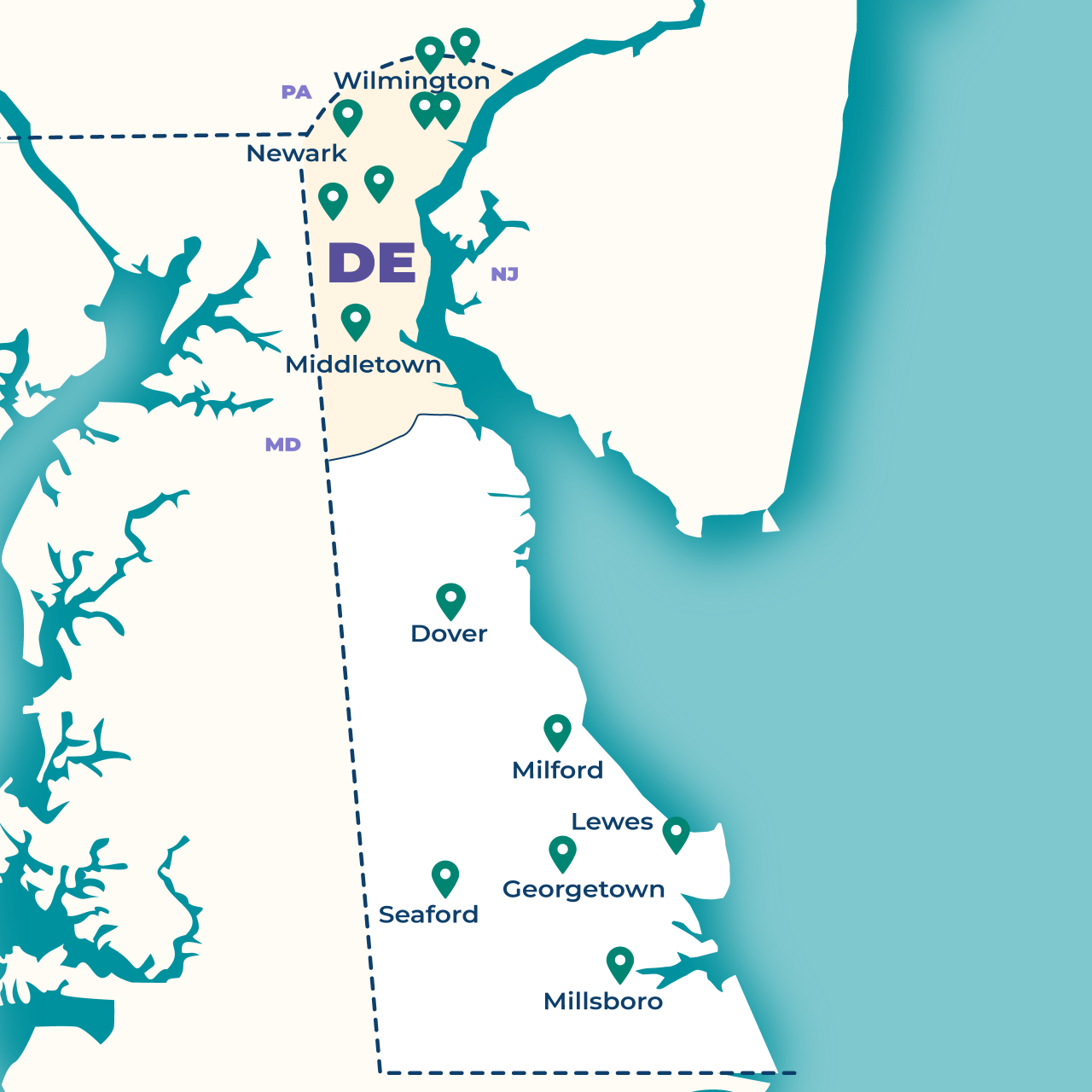 Delaware Valley, New Castle
