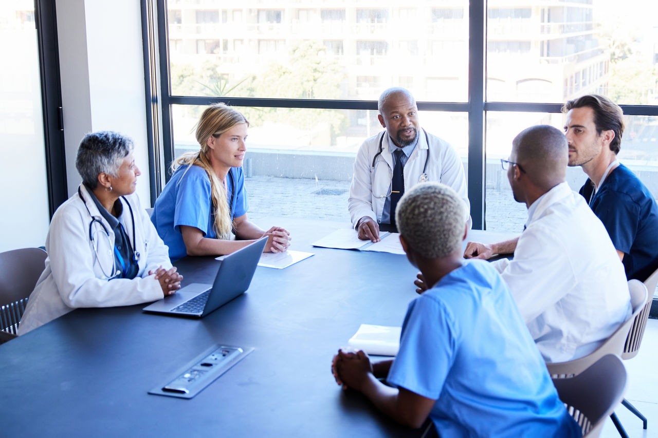 Group of medical staff meeting