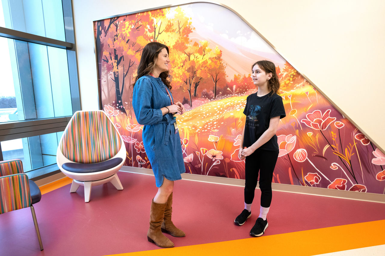 Talking in waiting area