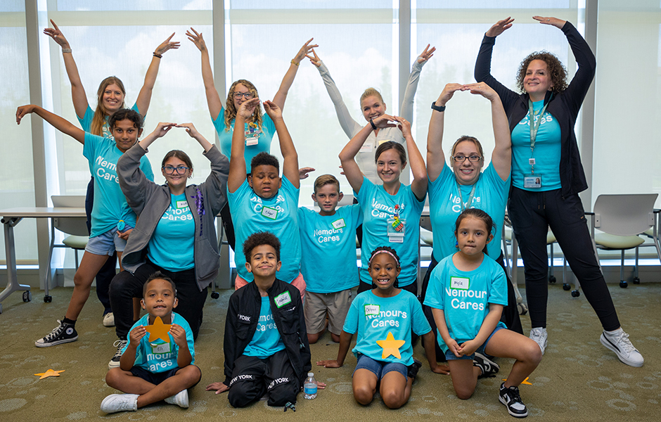 Cochlear implant summer camp group of children