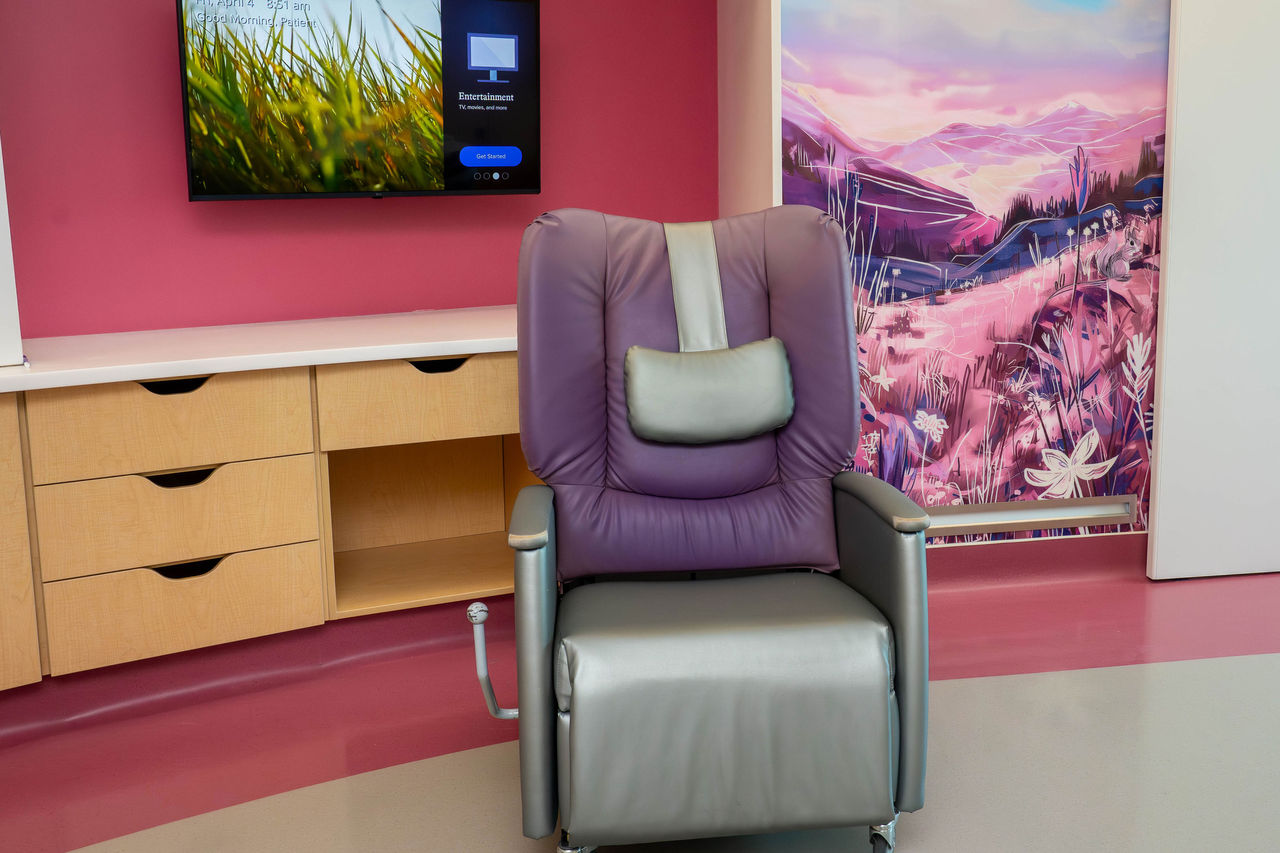 Chair in the new infusion center