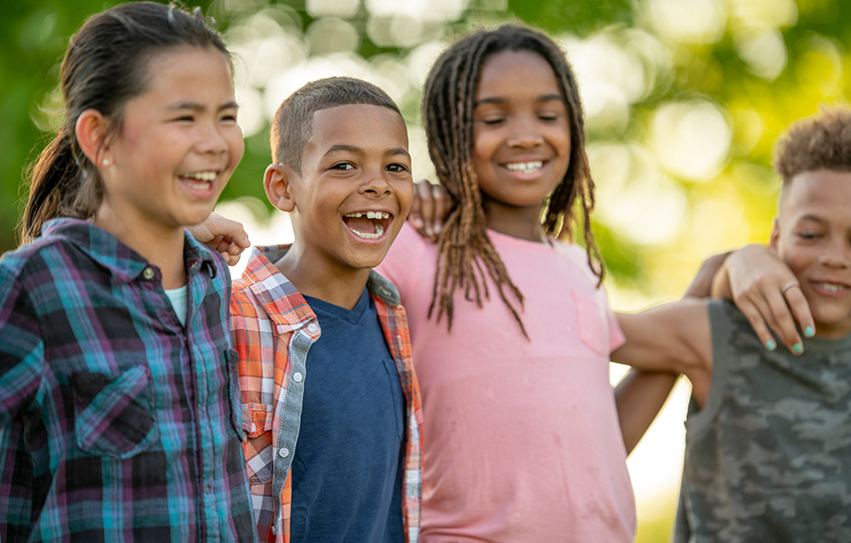Children outside playing.