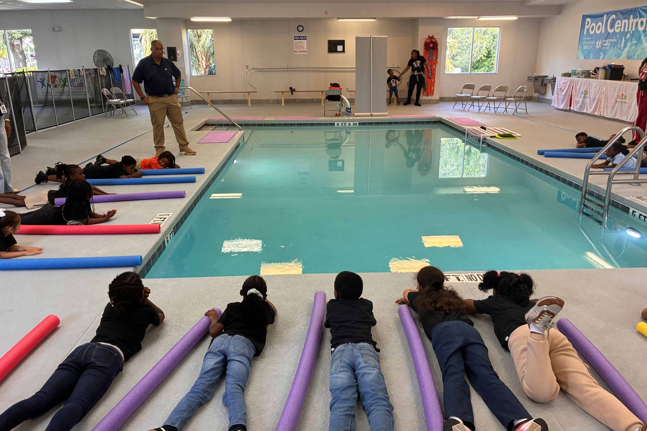  Students learn essential water safety skills, including “reach or throw; don’t go,” to help prevent emergencies