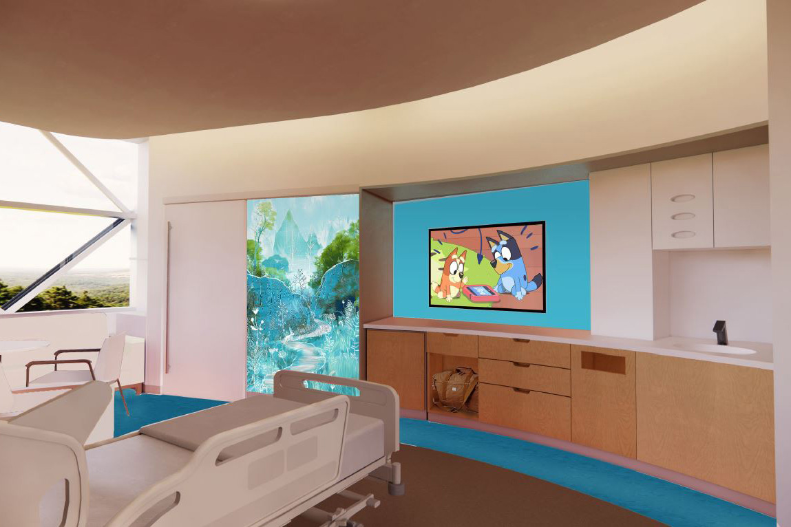 Moseley Institute rendering of patient room footwall.